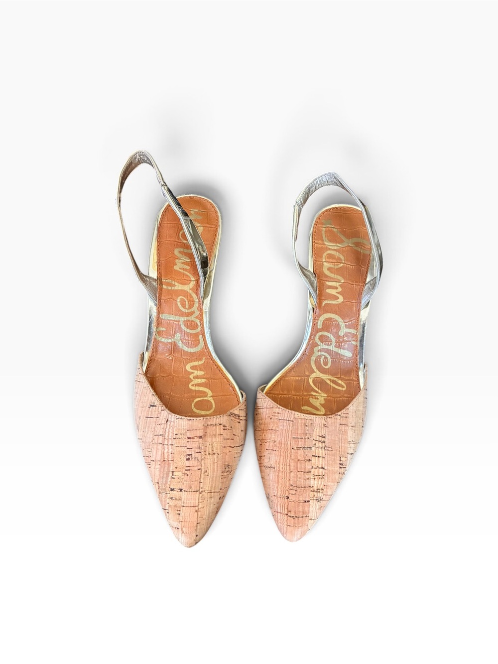 Sam Edelman Orly Cork Slingback Pointed Toe Pumps - Size 10M